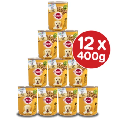 12x400 g PEDIGREE Junior Nassfutter Huhn in Gelee für Welpen ohne Zuckerzusatz - Bild 1 von 2