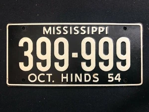 1953-54 General Mills / Wheaties Tin Mini Bicycle License Plate -  Mississippi - Picture 1 of 2