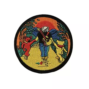 Jerry Garcia Aufnäher, Jerry Garcia Dancing Bears bestickt Patch, Grateful Dead - Bild 1 von 1