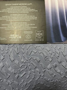DKNY Ombre Shower Curtain Microsculpt Fabric 72" x 72" NIP, White to Navy