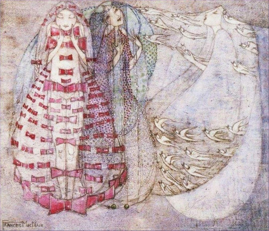 Bows Beads Birds : Frances MacDonald MacNair : Art Nouveau Print for Framing - Image 1 of 1