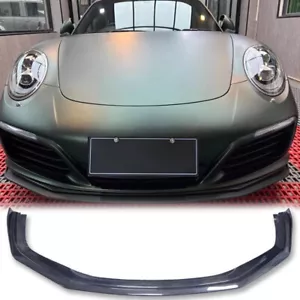 Real Carbon Fiber Front Bumper Lip Spoiler For Porsche 911 991 SportsCar 15-18 - Bild 1 von 6