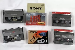 2 New TDK & Sony 8mm Video Hi-8 Hi8 Cassette Tapes + 4 Used Tapes - Picture 1 of 3