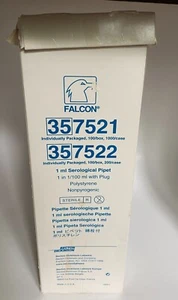 89/PK Becton Dickinson FALCON 1mL Serological Pipet 357521 Sealed Individually - Picture 1 of 3