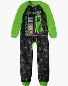 Minecraft Long Sleeve one piece Sleepwear Size 8 med Pajamas Child New boy - Picture 1 of 1