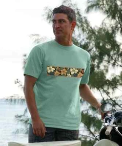Crazy Shirts Masculine Floral Band - Seaglass Mens Short Sleeve T-Shirt M NWT - Picture 1 of 2