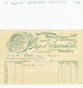 Dépt 45 - Orléans 70 Faubourg Bannier - Belle Entête d'une Quincaillerie de 1903 - Picture 1 of 1