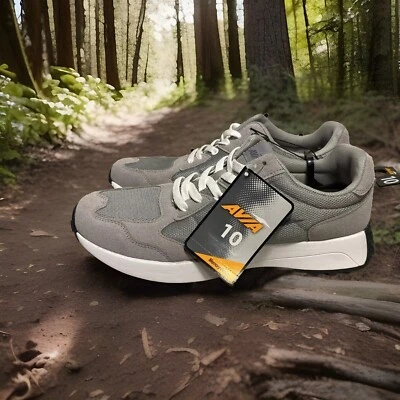 NEW Avia Womens Retro Athletic Gray Sneakers Size 10 Memory Foam Insole - Image 1 of 4