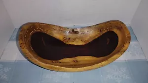 HAND CRAFTED Vintage ARTISAN Art Natural WOOD BOWL - Picture 1 of 11