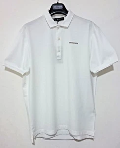 DSQUARED2 POLO BIANCA UOMO MANICA CORTA TAGLIA XL CON BOTTONI COTONE DSQUARED D2 - Foto 1 di 11