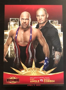 WWE WrestleMania 35 Kurt Angle vs Baron Corbin Farewell Match Card Poster 11"x15 - Picture 1 of 1