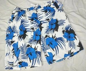 Mens Big & Tall white/Hawaiian Flowers NBN Gear Dry Quick Swim Board Trucks NWT - Picture 1 of 5
