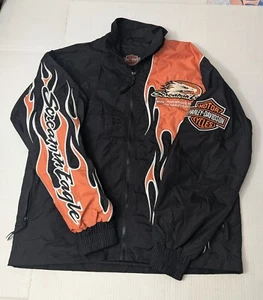 Harley Davidson “Screamin Eagle” NHRA Zip up Windbreaker Jacket Men's Size S - Picture 1 of 10