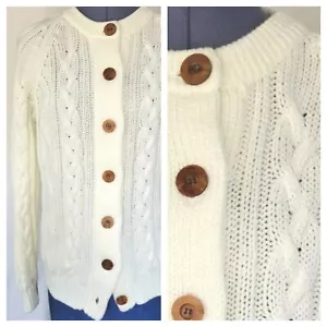 Vintage Cream Knit Sweater Cardigan by Northern Isles Size 40 (M/L) - Picture 1 of 10