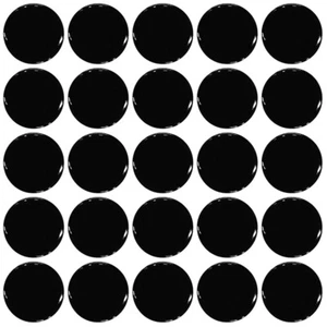 25x schwarze Gel gewölbte Aufkleber 25 mm 1 Zoll selbstklebende Flaschenverschlüsse - Bild 1 von 1