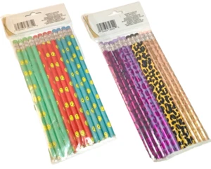 24 Jot # 2 Lead Pencils Erasers Bright Colors Home School Day Care Two 12 Packs - Picture 1 of 4