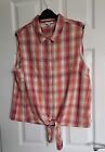 Spirit M&Co Sleeveless Shirt Size 18 Pinks Tie Front Casual Work Holidays Summer