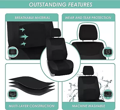For All Chevrolet Car Black Seat Cover Excelent Quality Breathable Easy Install - Image 1 of 4