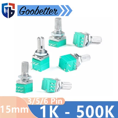 B Typ Poti Dreh Potentiometer Linear 1K - 500K RK097N RK097G RV097NS Mono/Stereo - Bild 1 von 4