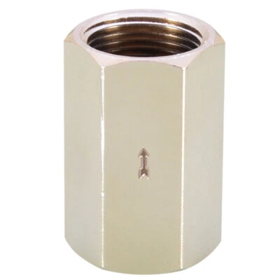 1PC Full Brass Check Valve Plating Gas Liquid One Way Non Return Device - Image 1 of 4