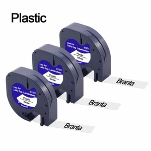 3x 91221 Kompatibel Schriftband für Dymo Letra Tag Plastik Band XR LT-100H 12mm - Bild 1 von 8
