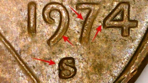 1974 S BN Lincoln Memorial Cent Error variety Penny DDO RPM beautiful GEM - Picture 1 of 23
