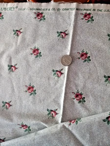 38" x 50" Tea Party WAVERLY polierter Baumwollstoff hellblau mit roten Rosen - Bild 1 von 10