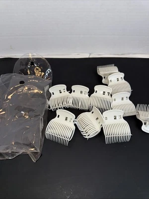 "Lote 10 clips rizadores rodillo pelo blanco vintage 2"" usados" Foto 1 de 4