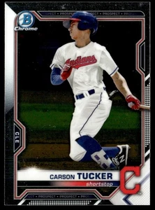 2021 Bowman Chrome Prospects Carson Tucker Cleveland Indians #BCP-77 - Picture 1 of 2