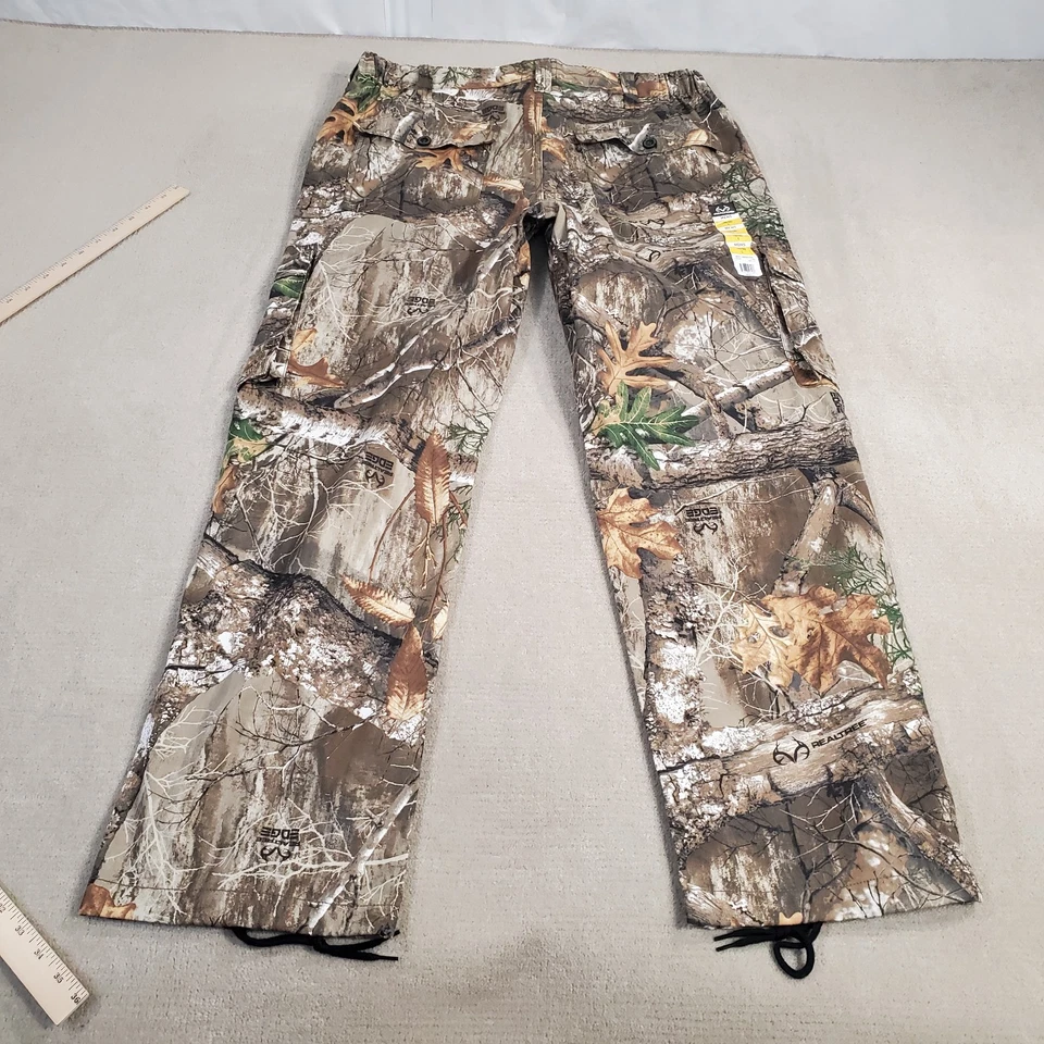 Realtree Edge Camo Pants Mens Large 36/38 Green Cargo Hunting Outdoors Camp - Image 1 of 4