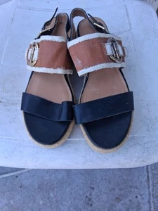 Tommy Hilfiger Women’s Black Brown Platform Espadrille Sandals Size 8M - Picture 1 of 5