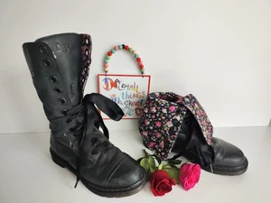Dr Doc Martens Triumph Aimilita mirage floral biker leather boots UK6.5 EU40 - Picture 1 of 10