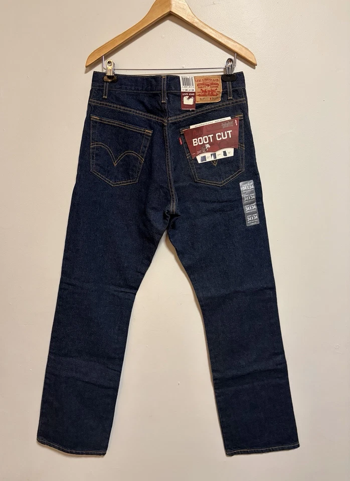 Винтажные темные вареные джинсы Deadstock Levi's сделано в США размер 34x34 90-е - Изображение 1 из 4