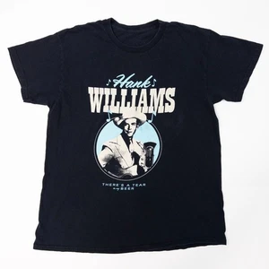 Vintage Hank Williams T-Shirt Mens Size L There's A Tear In My Beer Black - Picture 1 of 8