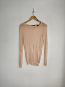 Scotch & Soda Size 8 Womens Peach Pink Long Sleeve Sheer Summer Top - Picture 1 of 10