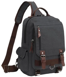 Messenger Bag Canvas Sling Crossbody Backpack Laptop Casual Travel for Men Women - Picture 1 of 6