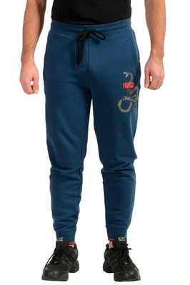Pantalones deportivos Hugo Boss para hombre "Doodley" azul oscuro con estampado de logotipo EE. UU. XL IT 54 Foto 1 de 4