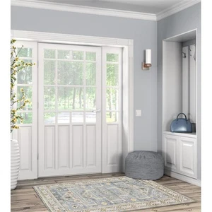 Linon Washable Kirby Polyester 3'x5' Rug in Gray - Picture 1 of 18