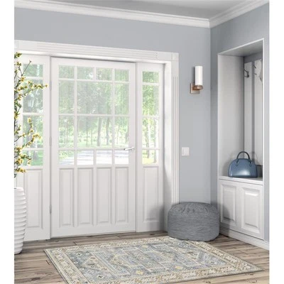 Linon Washable Kirby Polyester 3'x5' Rug in Gray - Image 1 of 4