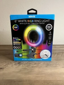 Bower White/RGB 6" Ring Light With Clip-on +Tabletop Tripod With Remote - Picture 1 of 9