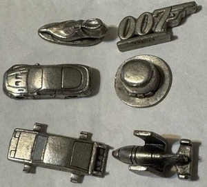 James Bond 007 Monopoly Tokens Set of 6 Replacement Game Pieces - Picture 1 of 3