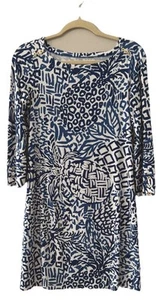 Lilly Pulitzer Sophie Blue White Knit Pullover Dress Home Slice Pattern Size S - Picture 1 of 9