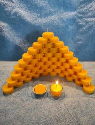 48 Bienenwachs Teelichter (ohne Aluhüllen), 100 % Bienenwachs - Bild 1 von 4