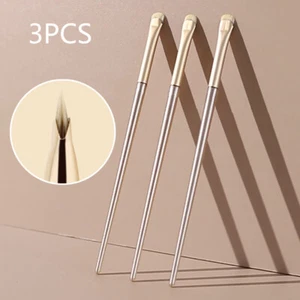 3Pcs Eye Makeup Brush Flat Eyeliner Eyebrow Blending Beauty Make Up Brush - Bild 1 von 7