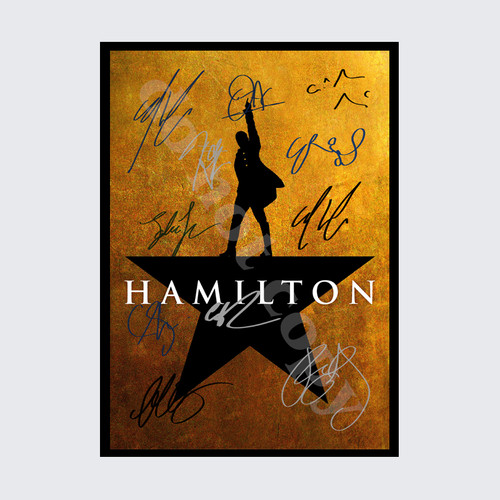 HAMILTON ORIGINAL MUSICAL FULL CAST SIGNED AUTOGRAPH POSTER PRINT A5 A4 ...