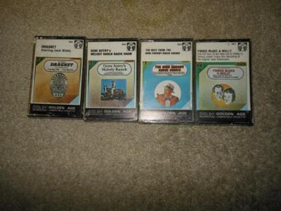 NEW 4 VINTAGE DRAGNET AUTRY BING CROSBY FIBBER RADIO SHOW CASSETTE TAPES SEALED - Image 1 of 4