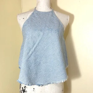 BDG Womens Linen Blend Halter Top Size Small Seersucker Summer Casual - Picture 1 of 12