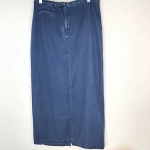 Vintage Orvis Damen-Denimrock Größe 8 blau Jeans bescheiden Maxi elastisch lang Y2K 90er - Bild 1 von 16