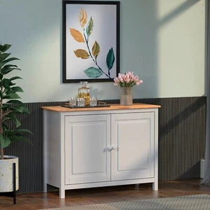 Solid Wood Sideboard Buffet Cabinet with Doors - Adjustable Shelves - Picture 1 of 19