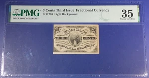 3 Cents 3rd Issue Fractional Currency Fr. 1226 Light Background PMG Choice VF35 - Picture 1 of 4